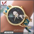 New arrive colorful gifts changed band weave watch for women